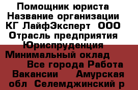 Помощник юриста › Название организации ­ КГ ЛайфЭксперт, ООО › Отрасль предприятия ­ Юриспруденция › Минимальный оклад ­ 45 000 - Все города Работа » Вакансии   . Амурская обл.,Селемджинский р-н